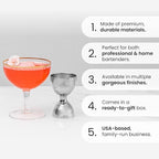 A Bar Above Premium Bell Jigger, 304 Stainless Steel Double Cocktail Jigger with 10 Internal Measurements, Heavy Duty Professional Tool for Bartending, Antique Copper Finish, Ergonomic Design, 1 Pack