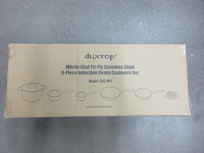 Duxtop Whole-Clad Tri-Ply Stainless Steel Induction Cookware Set, 9PC Kitchen Pots and Pans Set
