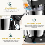 Stand Mixer, 6QT 10+P Speed Tilt-Head Kitchen Electric Mixer, Food Mixer with Stainless Steel Bowl, Dough Hook, Flat Beater, Wire Whisk, Splash Guard for Daily Use - Black