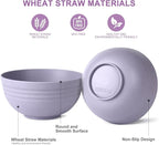 HOTEC BPA Free Unbreakable Wheat Straw Cereal Bowls - Microwave & Dishwasher Safe Soup and Salad Bowls, Set of 8, 26oz, Purple