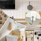 Small Wire Hooks for Wall 24 Hooks + 26 Adhesive Strips,Damage Free Hanging Wall Hooks with Adhesive Strips,No Tools Adhesive Hooks for Key Holder,Christmas Decorations (Holds up to 0.5 lb)