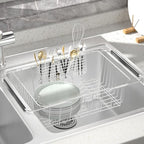 JAQ Utensil Holder for Sink, Sus304 Stainless Steel Rust Free Silverware Cutlery Flatware Holder Rack Organizer with Hooks for Dish Drying Rack Sink Dish Drainer in Kitchen Bathroom