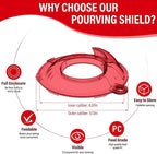 Pouring Shield for KitchenAid Tilt Head 4.5-5 QT (for Stainless Steel Bowls Only), for Kitchen aid Accessories and Attachments, Fully Enclosed Foldable Lid Mixer Bowl Cover, Not For Bowl Lift (Red)