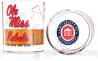 Greenline Goods – University of Mississippi Rebels College Whiskey Glasses (Set of 2), 10 oz – Full-Color Logo + Campus Map