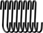 24 Pack ESFUN 3 inch Heavy Duty S Hooks Black Pan Pot Holder Rack Hooks S Shaped Hanging Hooks Hangers for Kitchenware Spoons Pans Pots Utensils Clothes Bags Towels Plants