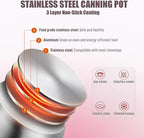 Canning Pot Water Bath Canner with Rack and Lid, 21.5QT Stainless Steel Stock Pot, Canning Supplies Starter Kit with Mason Jars, Tongs, Full Canning Accessories & Canning Tools Set for Beginners