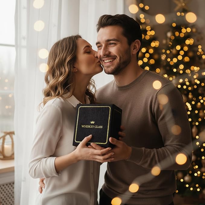 Whiskey Glasses - Rocks Old Fashioned Glass Gifts for Men, Monogrammed A-Z 10oz Personalized Whisky Glasses, Christmas Birthday Gifts for Men Him Dad Father Husband Brother Son (S)