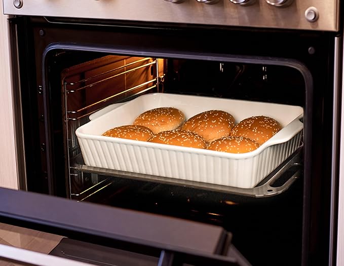 Casserole Dishes for Oven 9x13,2 Pack Ceramic Baking Dish Large & Deep,4.2 QT Casserole Dish Set with Handles Durable Bakeware for Lasagna, Roasts, Cake Cooking, Lasagna Pan Sets Nonstick-Microwave Safe