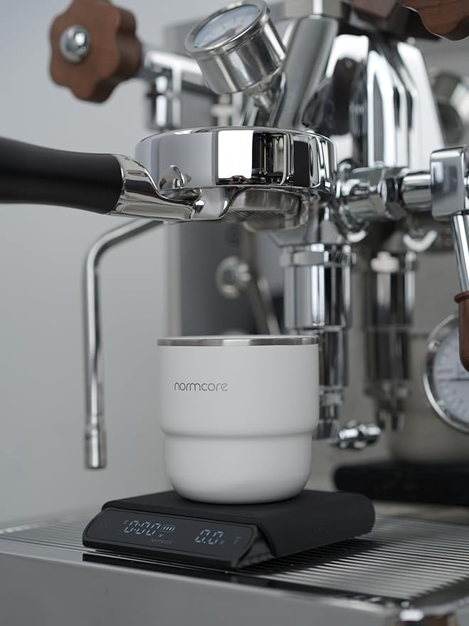 Normcore 58 mm Silm Naked Bottomless Portafilter Fits E61 Group Head, ECM, Rocket, Sanremo, Synesso, Slayer, VBM, Black Anodized Aluminum Handle and 18g Basket