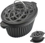 Wood Stove Steamer & Cast Iron Humidifier, 1.4 Qt Fireplace Simmer Pot with Cast Iron Trivet, Dual-Layer Design for Steaming, Humidifying and Stove Protection (Ellipse-1)