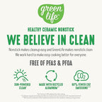 GreenLife Non Stick Fry Pan Set (7" & 10"), Non-Toxic PFAS-Free Ceramic Skillets, Dishwasher & Oven Safe, Egg Omelet Frying Pans, Stay- Cool Handles, Kitchen Home Cooking Essentials, Black and Cream