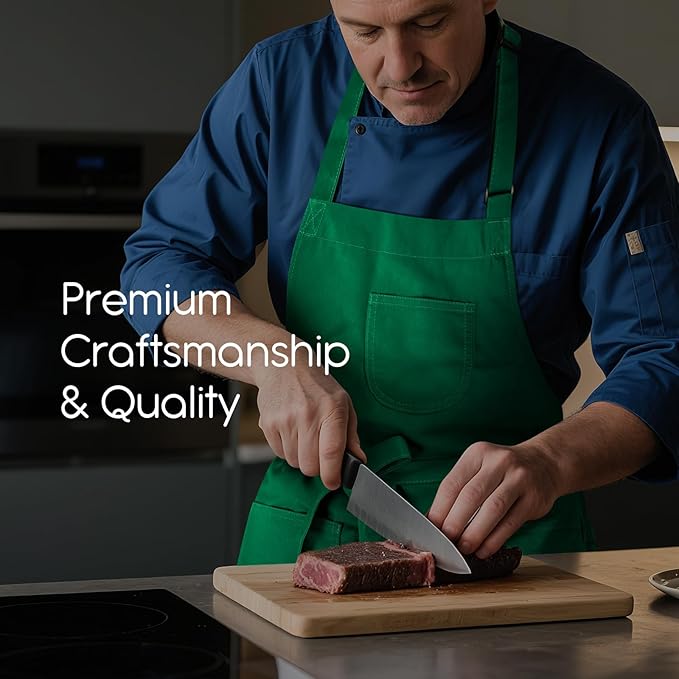 Unisex Apron with Pockets for Cooking, Salon & Art - 100% Cotton Adult Kitchen, Chef, Stylist Apron