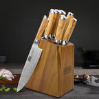 Knife Set with Block 7-Piece, Professional 67-layer Damascus Super Steel Kitchen Knife Sets for Cooking, Ultra Sharp Knife Set with Sharpener