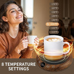 Coffee Mug Warmer, White Elephant Gifts for Adults, Electric Cup Warmer for Desk, Candle Warmer Plate 8-Temp Setting & 1-12H Timer, Stocking Stuffer for Women Men