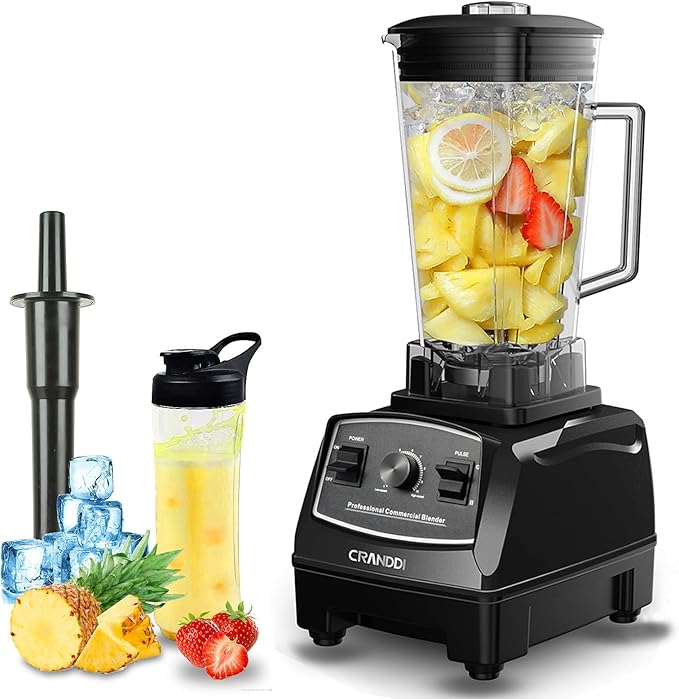 CRANDDI Professional Blender,1500 Watt Commercial Blenders for Kitchen with 70oz Capacity and Self-Cleaning, Classic Blenders for Shakes and Smoothies, Build-in Pulse, YL-010-B
