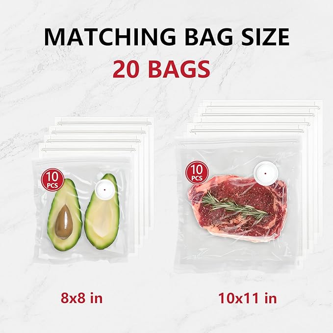 Vacuum Sealer, vacuum sealer for food, handheld vacuum sealer(Vacuum Sealers+ 20 reusable vacuum seal bags)