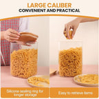 Glass Food Storage Jars 150 Set of 2,Glass Storage Containers Clear Glass Food Canister with Bamboo Lid Airtight For Serving Tea, Coffee, Flour, Sugar, Candy, Cookie, Spice and More (Square)