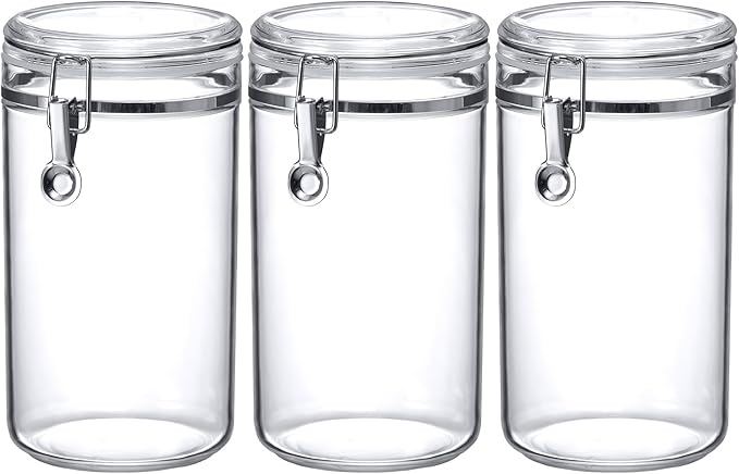 Amazing Abby Cathy - 70-Ounce Plastic Canister (Set of 3), Plastic Airtight Food Container, Stackable for Pantry Storage, BPA-Free and Shatter-Proof, Perfect for Home and Commercial Use