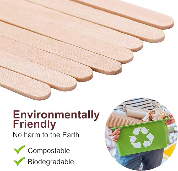 Wooden Coffee Stirrers, Thick Birch 5.5 Inches 1000PCS Disposable Coffee Stirrers Stir Sticks for Coffee & Cocktails, Natural Birch Biodegradabl Food Grade Stir Sticks for Coffee Bar