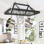 18 Pack ESFUN 4 inch Heavy Duty S Hooks Black Pan Pot Holder Rack Hooks S Shaped Hooks Hangers for Oval Ceiling Pot Rack Hanging Kitchenware Spoons Pans Pots Utensils Clothes Bags Towels Plants