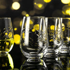 SHOSHIN Stemless Wine Glass, 18Oz Wine Glasses Set of 4, Hand Cut Premium Unique Wine Glasses, Crystal Wine Glass for Red and White Wine, Handmade Gifts for Women, Men and Friends