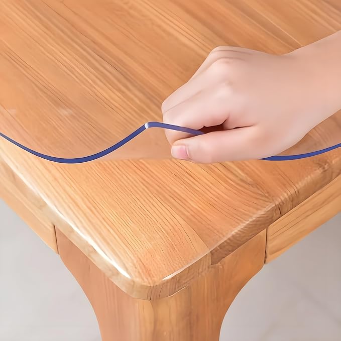 42"X84"Crystal PVC Table Cover Protector, Waterproof PVC Tablecloth, 2MM Thickened Protector for Table, Desk, Coffee Table, Workbench,Dresser, TV Stand, Counter