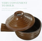 Clay Pot, STOBAZA Casserole with Lid, Clay Cooking Pot Ceramic Saucepan Pot Soup Casserole Pot for Cooking Rice Soup Food Stoneware Bakeware Microwave Oven Safe