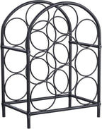 GOSSI 3- Tier Home Wine Bar for Wine Lovers Restaurant Hotel Wine Rack Standing Floor Cabinets Wine Bottle Holders Stands - Black 9 Bottle Metal Stand Christmas Decorations（23036）