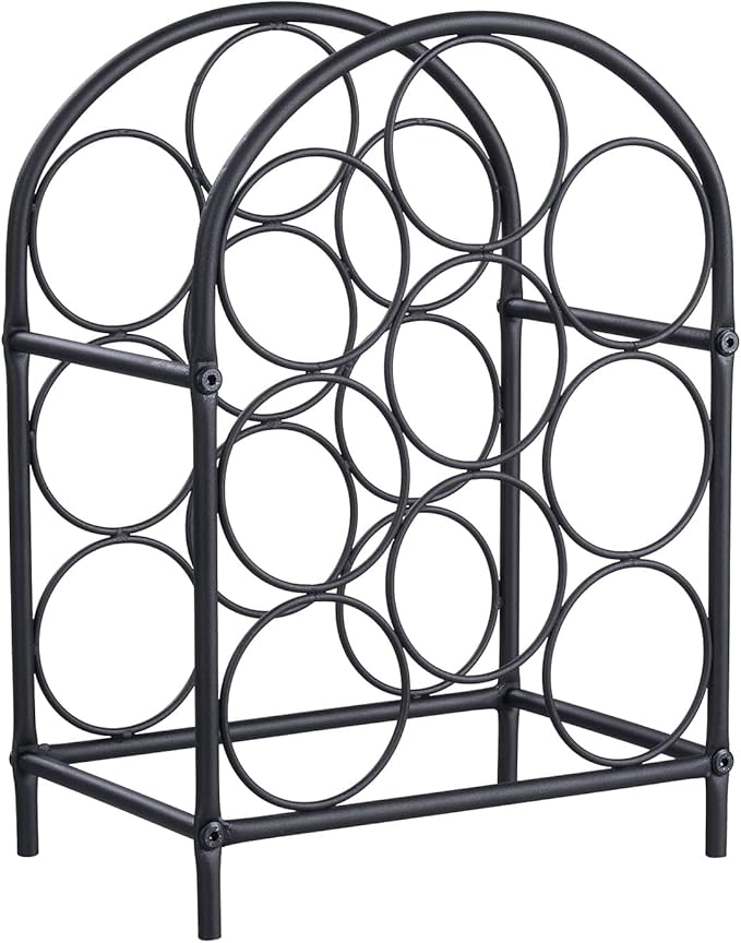 GOSSI 3- Tier Home Wine Bar for Wine Lovers Restaurant Hotel Wine Rack Standing Floor Cabinets Wine Bottle Holders Stands - Black 9 Bottle Metal Stand Christmas Decorations（23036）