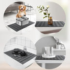 Hopegiver Dark Gray Stone Drying Mat for Kitchen Counter, 23.62"x15.35" Engraved Design Quick Dry Stone Mat, Super Absorbent Diatomaceous Earth Dish Drying Mat for Kitchen Bathroom, with Sanding Tools