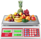 CAMRY Digital Price Computing Scale 66lb/30kg Commercial Produce Scale with Stainless Steel Platform and Green Backlight LCD Display for Meat, Fruit, Ideal for Deli, Farmers Markets, Restaurants