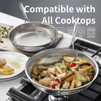 8 Quart Stainless Steel Stock Pot With Lid, 5 Ply Stainless Clad Cookware, Induction Compatible