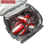 FlowFly Insulated Reusable Lunch Bag Adult Large Lunch Box for Women and Men with Adjustable Shoulder Strap,Front Zipper Pocket and Dual Large Mesh Side Pockets,Stripes