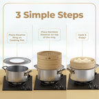 Prime Home Direct Stainless Steel Steamer Ring | Fits 7 to 12-Inch Bamboo Steamer Basket | Steaming Ring for Asian Chinese Wok, Food, Dumpling, Dim Sum, Steam Pot Accessories Metal Cooking Rim Adapter