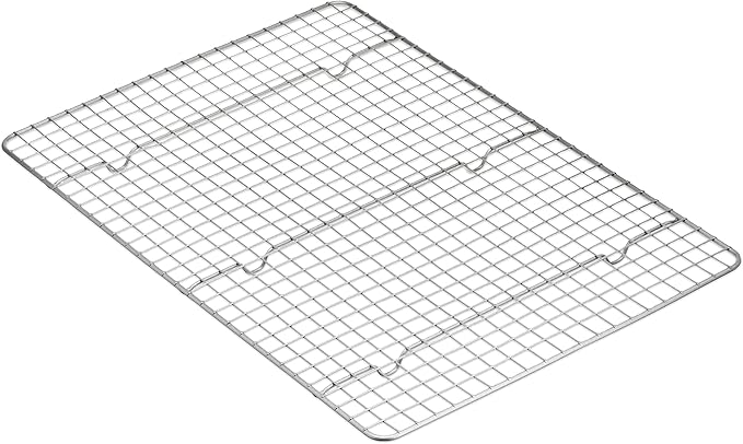 Amazon Basics Ceramic Nonstick Baking Sheet & Cooling Rack Set, Non-Toxic, Half Sheet Size - 1 Pack, Gray