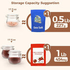 ComSaf Airtight Glass jar with lid 17oz, Glass Storage Containers with Lids, Small Canister, Mason Jars, Minimalist Jar for Kitchen Canning, Overnight Oats, Pickle, Spice, Set of 6