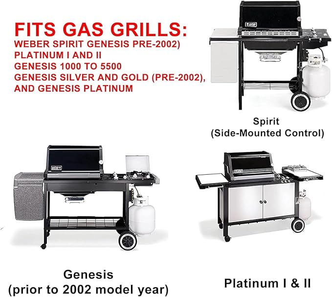 SafBbcue 7510 Grill Igniter Kit Replacement Parts for Weber Spirit 200 300 (Side Control) 500 700 Compatible with Weber Genesis 900 1000 2000 3000 Genesis Silver Gold/Platinum Gas Grill Igniter