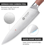 YOTSUBA Kitchen Knife Set with Block, High Carbon Stainless Steel Sharp Knife, with Gift Box (8 PCS Knife Set with block)