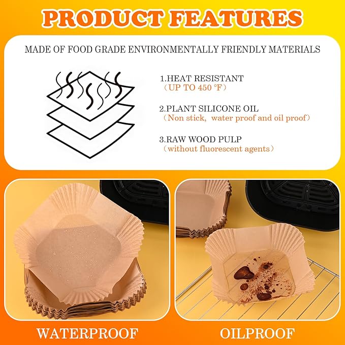 WMKGG 300 PCS Air Fryer Liners for Ninja Crispi, Parchment Paper Accessories for Ninja Crispi 4-in-1 Portable Glass Air Fryer Cooking System