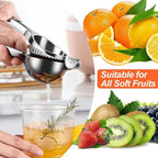 Stainless Steel Lemon Squeezer - Manual Citrus Juicer with Grater - Ideal for Lemons, Limes & More