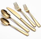 20-Piece Gold Silverware Set, Heavy Duty Stainless Steel Flatware Cutlery Set Service for 4, Food-Grade Utensil Sets for Home Restaurant, Dishwasher Safe