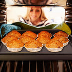 Toaster Oven Pans Set of 2, Shinsin 11-Inch Nonstick Baking Sheet Pans and Trays, 1/8 Thicker Replacement Small Baking Tray Accessories for Cookie, Non Toxic and Easy Clean and Diswasher Safe,Black