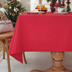 Laolitou Table Cloth Rectangle Linen Waterproof Textured Red Tablecloth, Washable Wrinkle Free Spill Proof Fabric Tablecloths for Dining Table Farmhouse Kitchen Holiday, 60x84 Inch