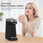 CHULUX Single Serve Coffee Maker for K Capsule and Ground Coffee, Single Cup Coffee Machine, Black