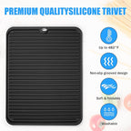 Silicone Trivet Mat Extra Large Heat Resistant Non-Slip Pot Holder Multi Purpose Kitchen Hot Pad for Hot Dish Mat Utensil Drying Rack 14.2"×11 "