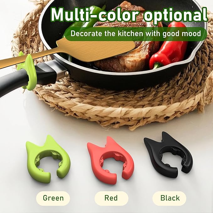 10-Pack Silicone Pot Clip Spoon Rest, Non-Slip Heat Resistant Spoon Holder for Pot, Kitchen Cooking Utensil Rest