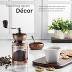 MITBAK Manual Coffee Grinder With Adjustable Settings| Sleek Hand Coffee Bean Burr Mill Great for French Press, Turkish, Espresso & More | Premium Coffee Gadgets are an Excellent For Coffee Lovers