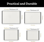 SMIRLY Plastic Cutting Board Set with Holder 4 Pieces, Non-Slip Dishwasher Safe Chopping Boards for Kitchen, Black & White