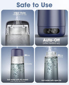 Travel Kettle, Dual Voltage Portable Electric Kettle 110V-220V-240V Smart Small Water Boiler for Tea & Coffee, 316 Stainless Steel, 6 Temperature Control and LCD Display, for Global Use (370ML)