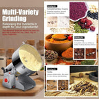 Electric Grain Grinder Mill 1000g High-speed Spice Herb Mill Commercial Powder Machine for Dry Cereals Grain Herb Spice Coffee Corn Bean (1000g Stand Type)